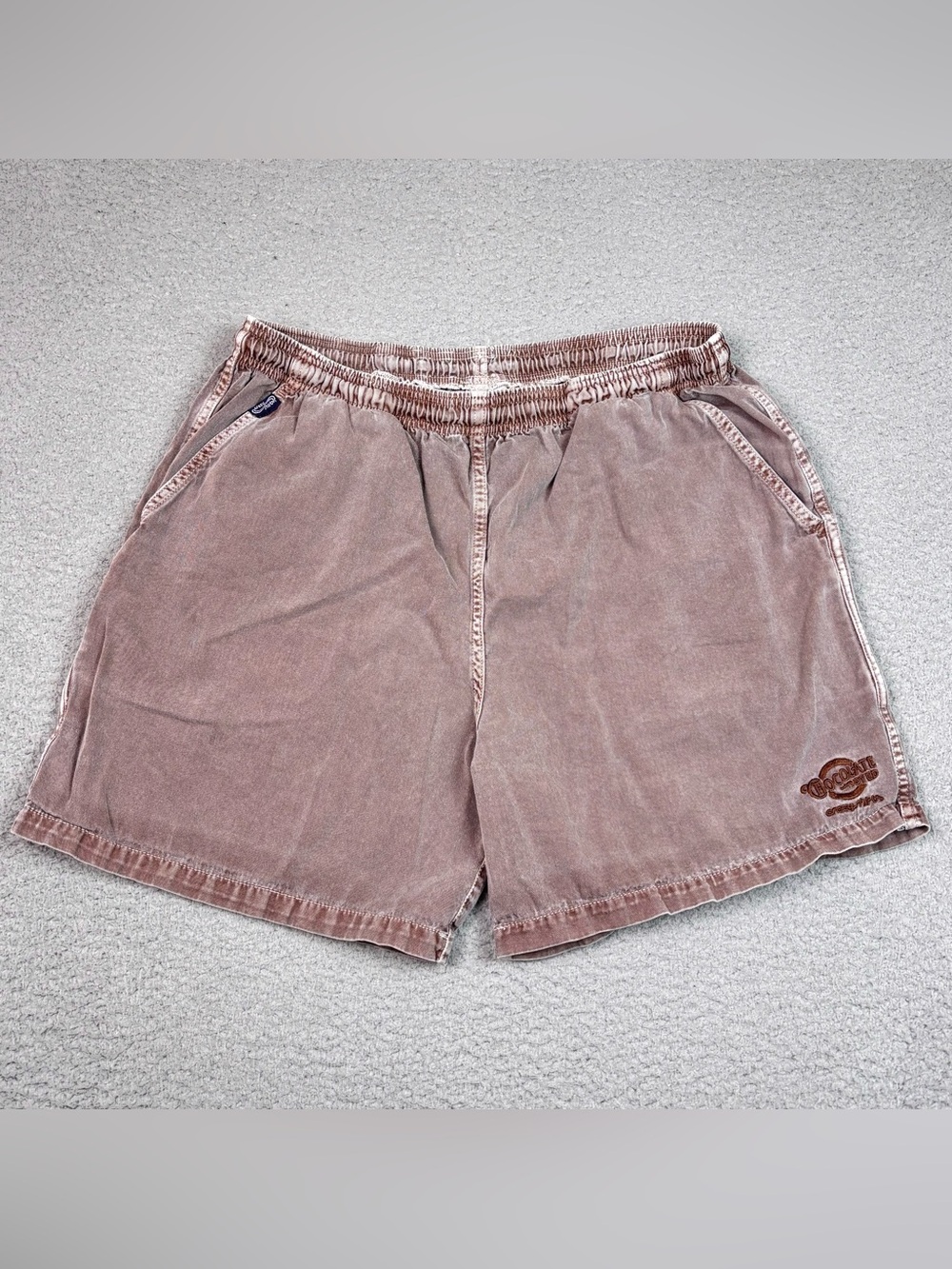 Crazy Shirts Hawaii Shorts Mens Size M Brown Chocolate Dyed Elastic Waist Cotton
